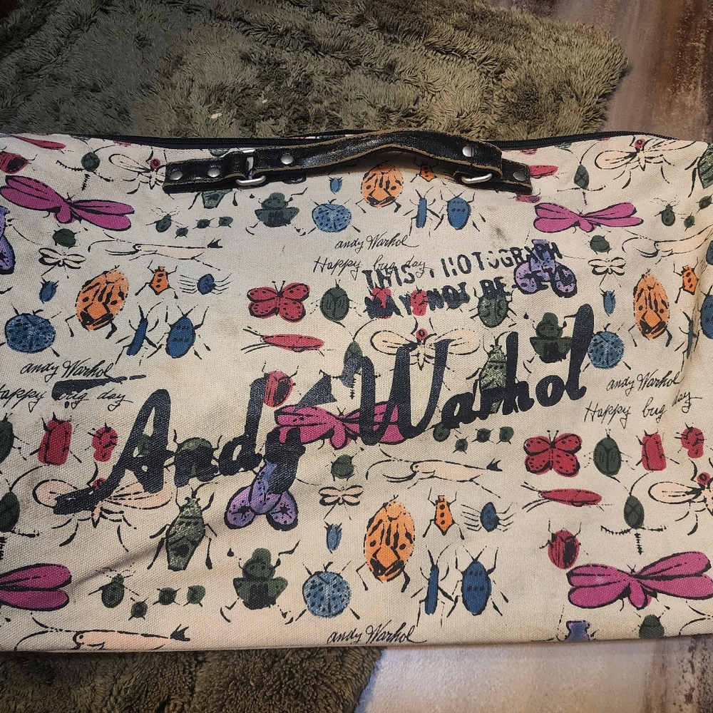 Rare Andy Warhol Happy Bug Day Travel Luggage Bag